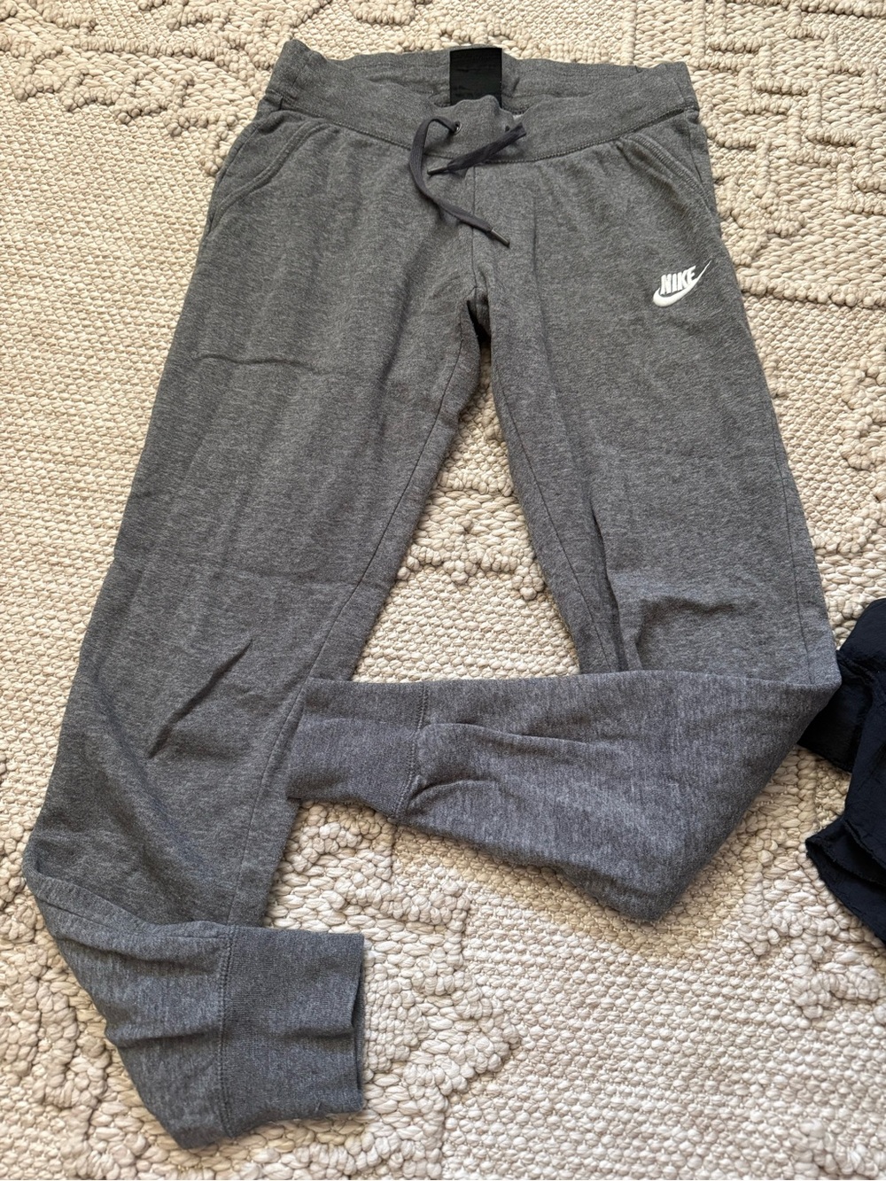 Nike women’s Gray Fleece Joggers with White Logo